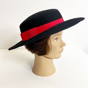 Vintage Bollman & co doeskin wool hat with strap